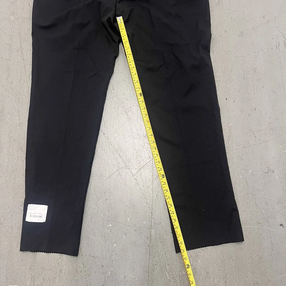 Hart Schaffner Marx Wool Pants Men 54 x 32  L Long Flat‎ Front Unhemmed Black